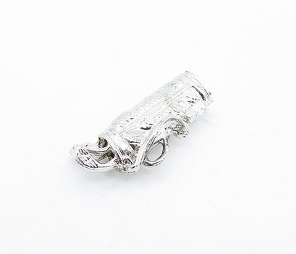 925 Sterling Silver  Vintage Shiny Petite Bag Of Golf Clubs Pendant  PT4756
