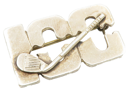 925 Sterling Silver  Vintage 100 Hockey Stick Sports Brooch Pin  BP5301