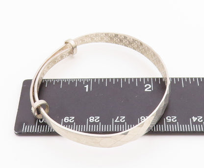 CHINESE 925 Silver  Vintage Diamond Pattern Hidden Message Bracelet  BT9363