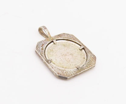 925 Sterling Silver Vintage Pendant Astrological Zodiac Geometric Coin   PT25883