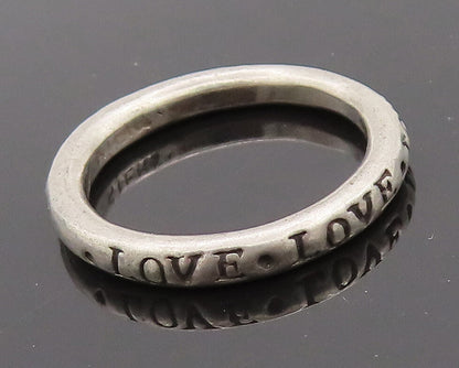 925 Sterling Silver Vintage Ring Minimalist Love Etched Letters  Sz 7 RG27890
