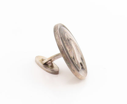 925 Sterling Silver Vintage Cufflinks GEORG JENSEN DENMARK Owl & Horse  TR4239