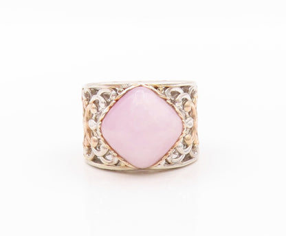 925 Sterling Silver Vintage Ring MICHAEL VALITUTTI Carved Gemstone Sz 6  RG32613