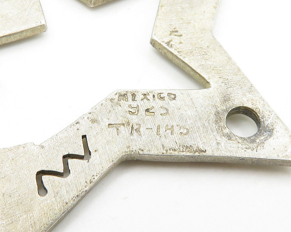 MEXICO 925 Sterling Silver  Vintage Open Star Cutout Detail Pendant  PT14306