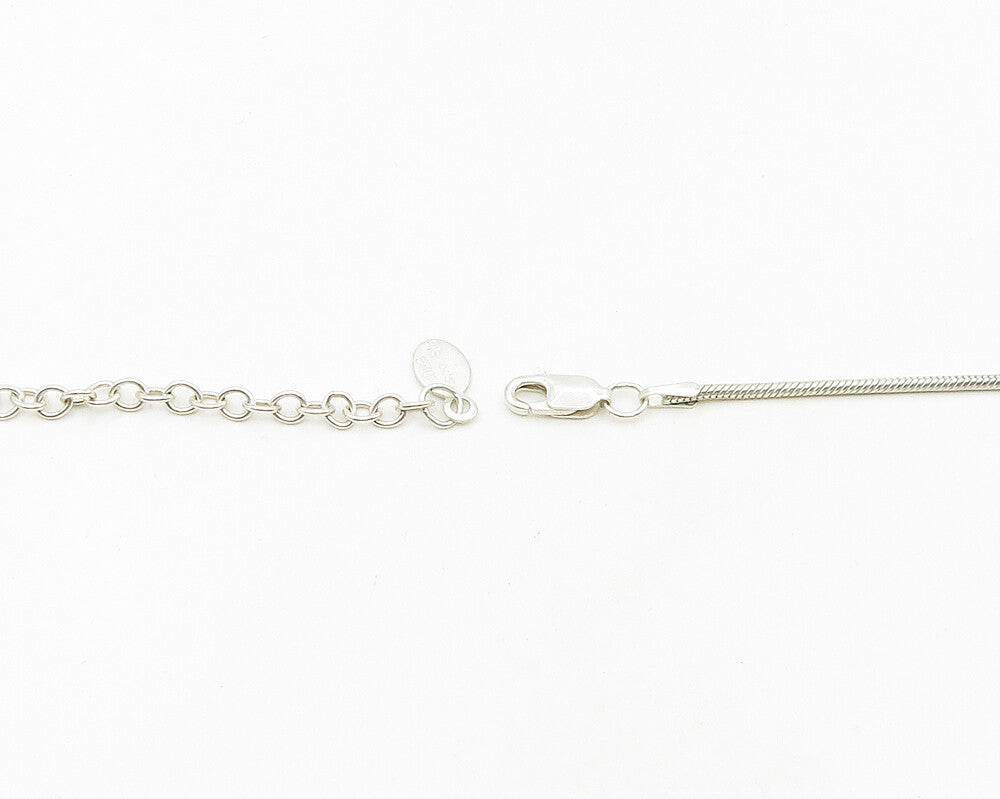 ESPO SIG 925 Silver  Vintage Shiny Chandelier Snake Chain Necklace  NE3044