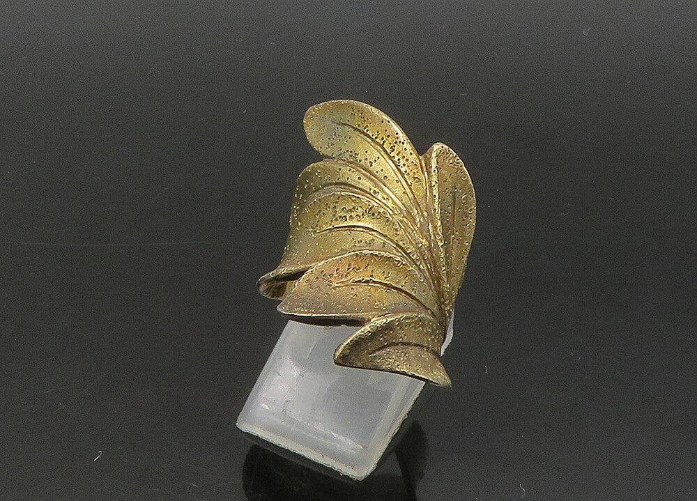 JACMEL 925 Sterling Silver  Vintage Floral Leaves Band Ring Sz 6.5  RG22094