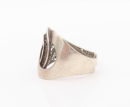 925 Sterling Silver Vintage Ring EUROPE Antique Design Cutout  SZ 9  RG32056