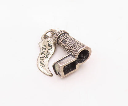 925 Sterling Silver  Vintage Portland Head Light Souvenir Pendant  PT21638