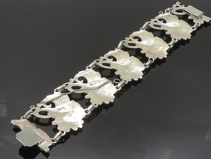 VIKINGCRAFT 925 Silver  Vintage Shiny Leaf Vine & Grapes Bracelet  BT9357