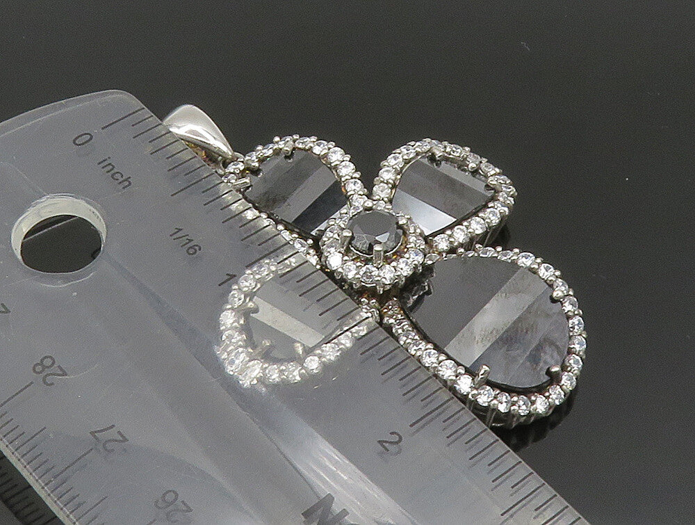 925 Sterling Silver  Vintage Spinel & Topaz Religious Cross Pendant  PT20391