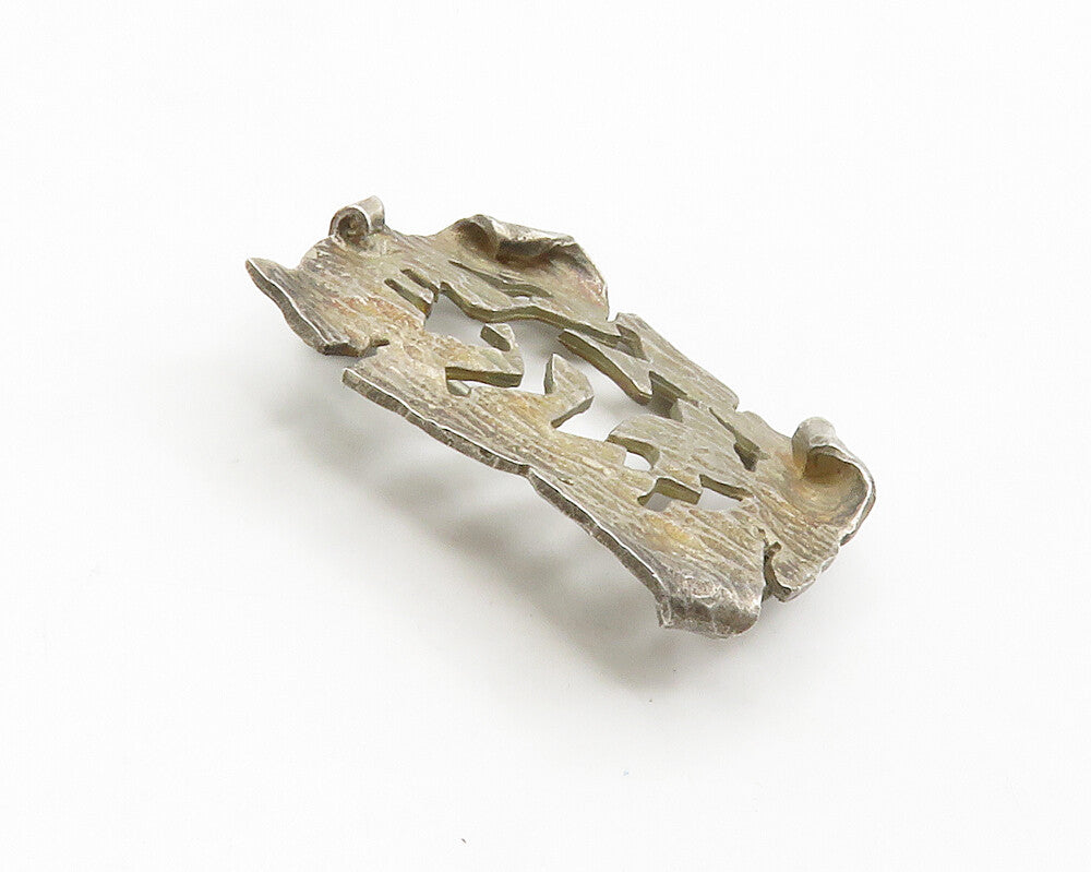 925 Sterling Silver  Vintage Modernist Cutout Figure Brooch Pin  BP5616
