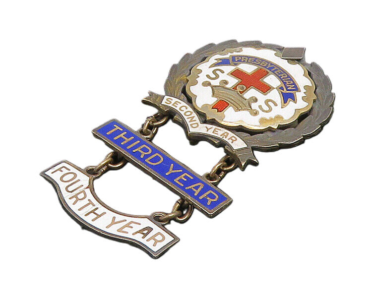 925 Sterling Silver Vintage Presbyterian Sunday School Brooch Pin BP9022