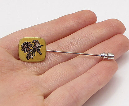 REED & BARTON 925 Sterling Silver  Vintage Enamel Art Pin  TR1027