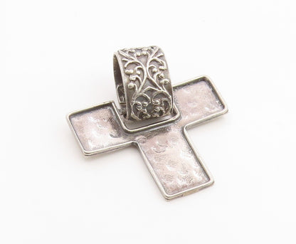 925 Sterling Silver Vintage Pendant SILPADA Hammered Scrollwork Cross  PT26286