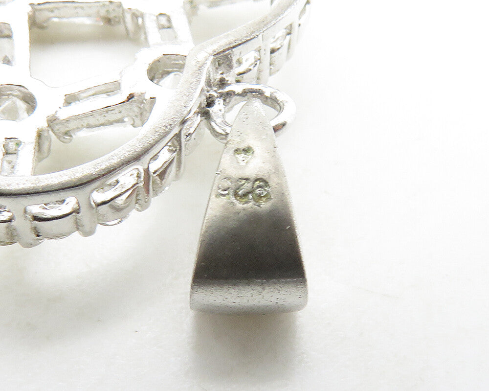 925 Sterling Silver  Sparkling Cubic Zirconia Love Heart Pendant  PT14065