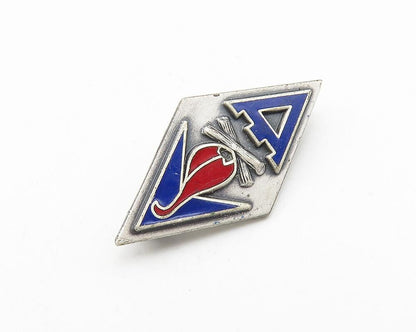 HIS LORDSHIP 925 Silver  Vintage Enamel Coated Pointed Brooch Pin  BP4294