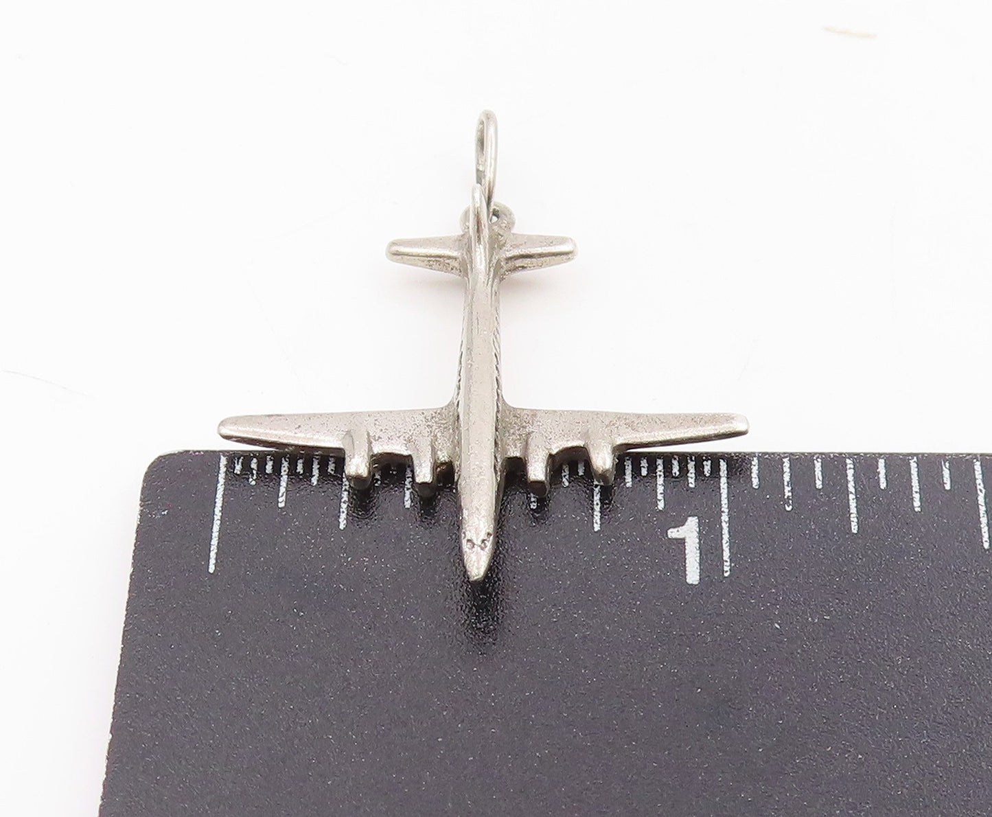 925 Sterling Silver Vintage Pendant Miniature Aviation Airplane Charm  PT25419