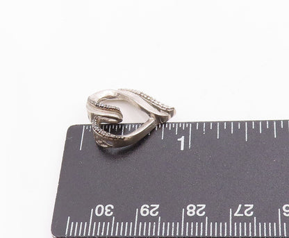 925 Sterling Silver Vintage Pendant Genuine Diamonds Twisted Love Heart  PT24752