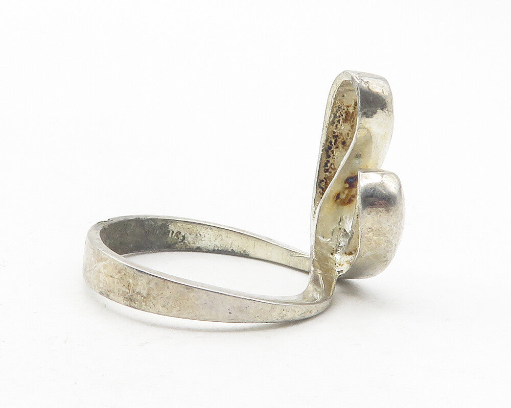 925 Sterling Silver  Vintage Dark Tone Shiny Smooth Band Ring Sz 8.5  RG11938