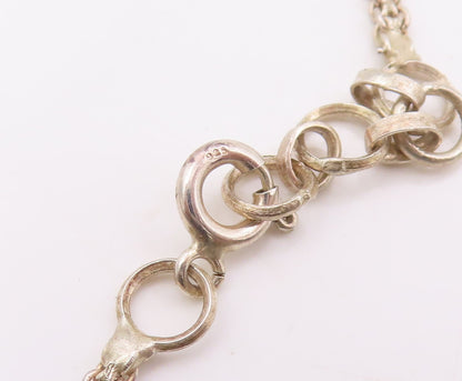 925 Sterling Silver Vintage Necklace Intricate Etched Droplet Choker  NE4738