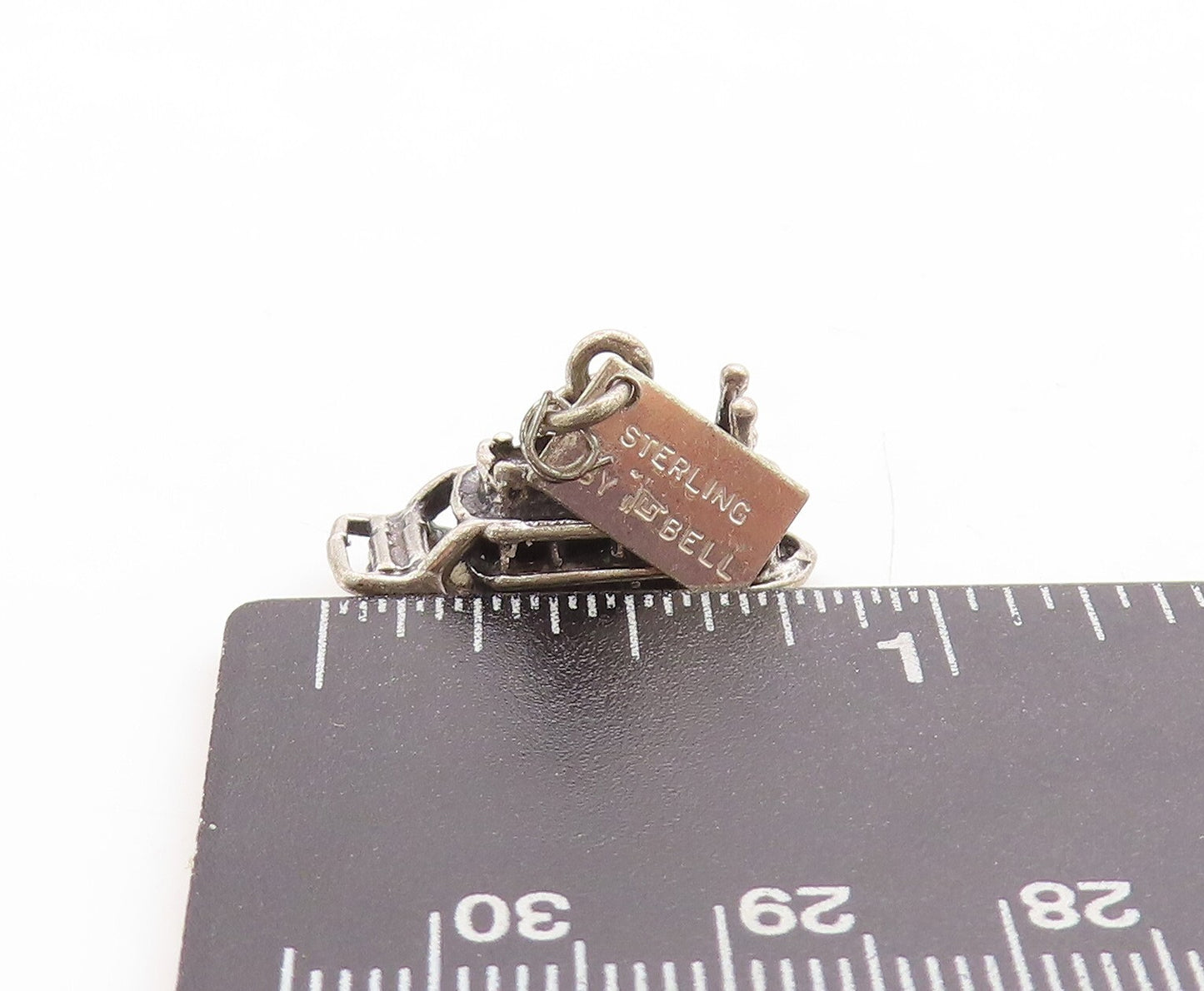 925 Sterling Silver Vintage Pendant 3D Carved Cruise Ship Charm  PT23740
