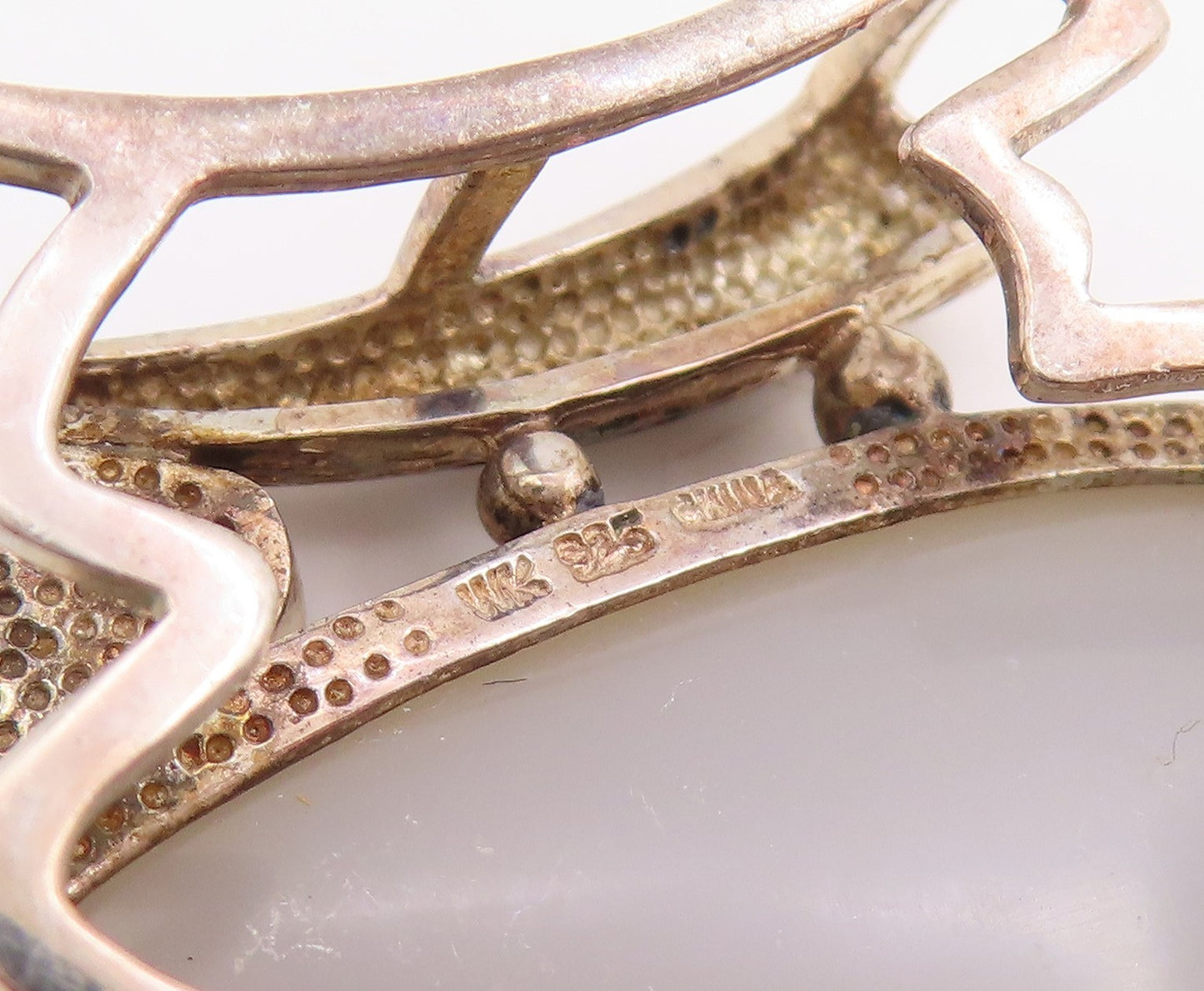 925 Sterling Silver Vintage Pendant WHITNEY KELLY Drusy Quartz & Opal  PT25779