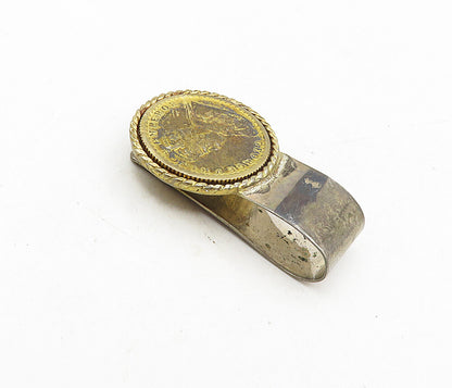 925 Sterling Silver  Vintage Antique George King Emperor Tie Clip  TR1516