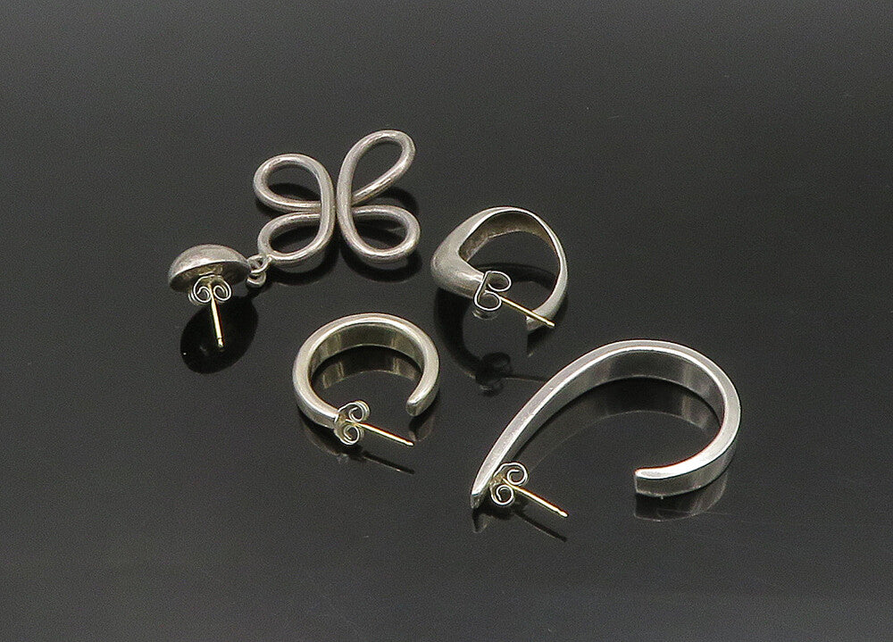 DESIGNER 925 Silver & 14K GOLD  Vintage Shiny Lot Single Earrings  EG11334