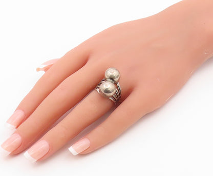 925 Sterling Silver Vintage Ring SOUTHWESTERN Etched Arrow Orb  Sz 6.5  RG36590
