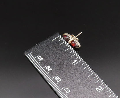 925 Sterling Silver  Vintage Double Pear Shaped Amber Stud Earrings  EG11992