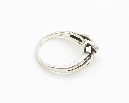 925 Sterling Silver  Vintage Genuine Diamonds Split Band Ring Sz 9.5  RG19386