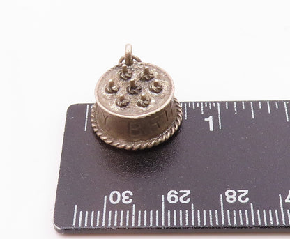 DANECRAFT 925 Sterling Silver  Vintage Happy Birthday Cake Pendant  PT17721