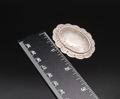 925 Silver  Vintage Etched & Rope Twist Floral Clip Back Earrings  EG12210