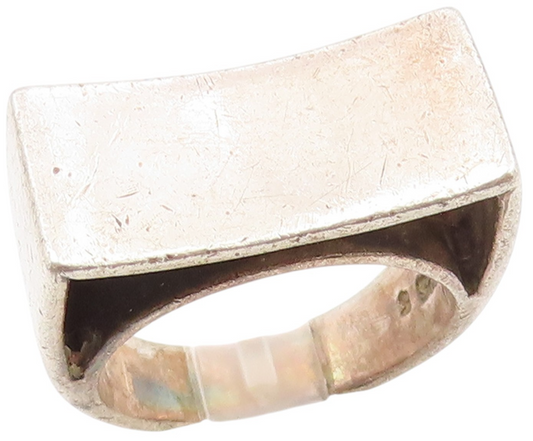 925 Sterling Silver Vintage Ring Minimalist Geometric Curve Band  Sz 8  RG34400