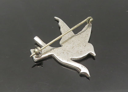 925 Sterling Silver  Vintage Sparkling Hummingbird On Branch Brooch Pin BP8722