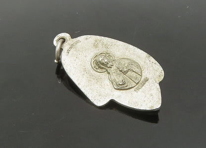 925 Sterling Silver  Vintage Virgin Mary & Child Shiny Pendant  PT17570