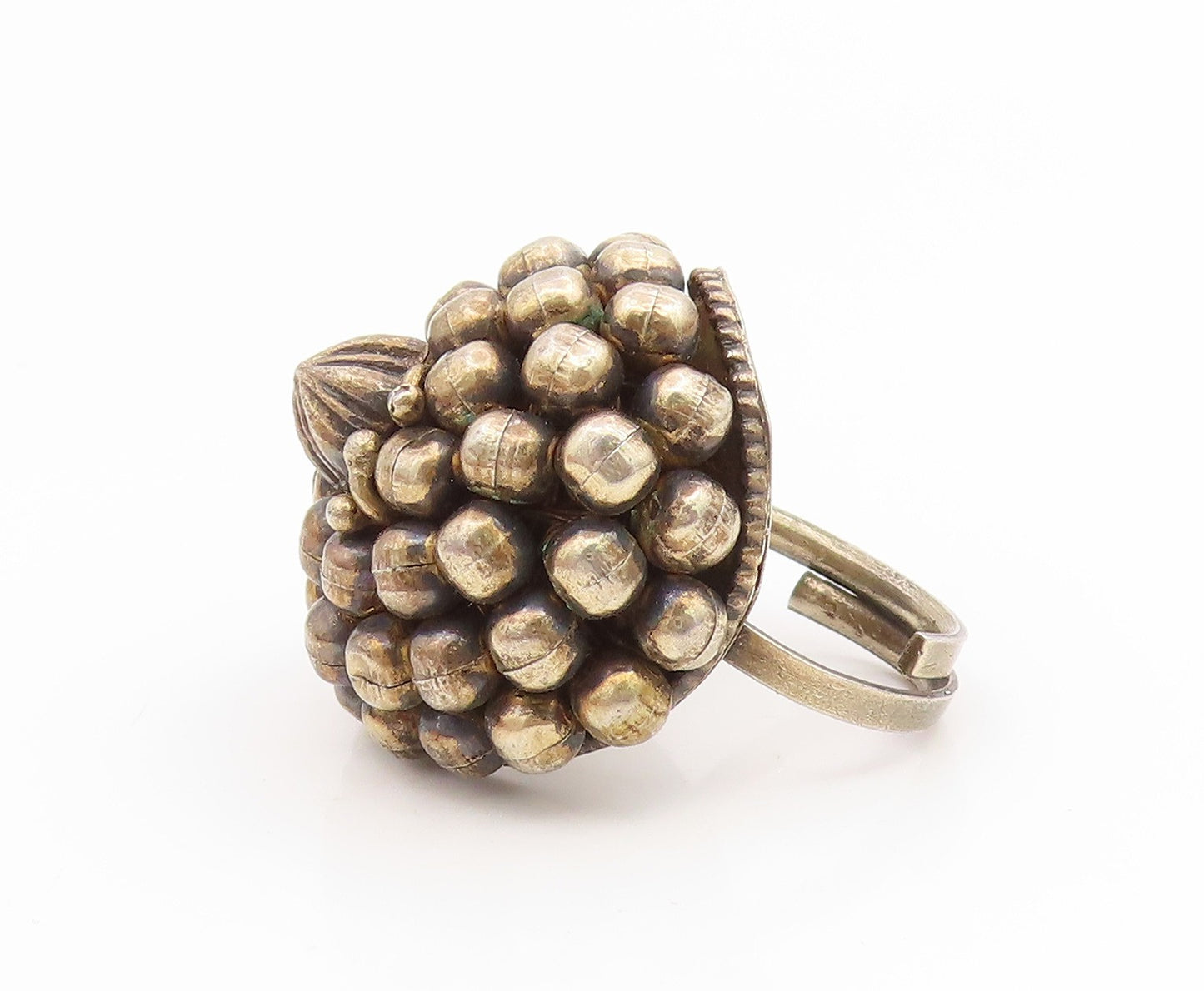 925 Sterling Silver Vintage Ring Classic Caviar Bead Dome Band  Sz 6.5  RG35159