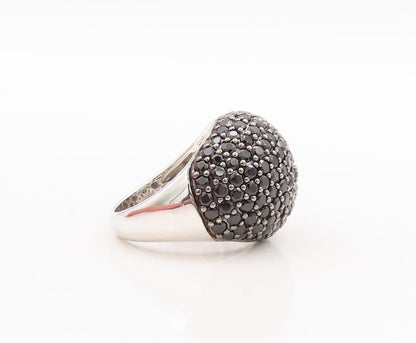 925 Sterling Silver Vintage Ring Spinel Inlay Dome Shape  Sz 7  RG29791