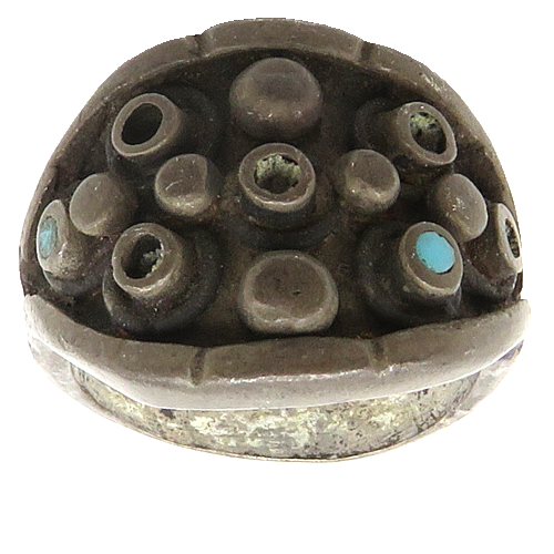 925 Sterling Silver Vintage Antique Turquoise Band Ring Sz 6.5 RG18715