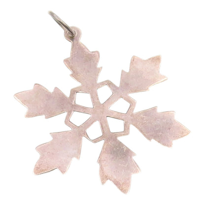 925 Sterling Silver Vintage Pendant Minimalist Snowflake Cutout Charm  PT26062