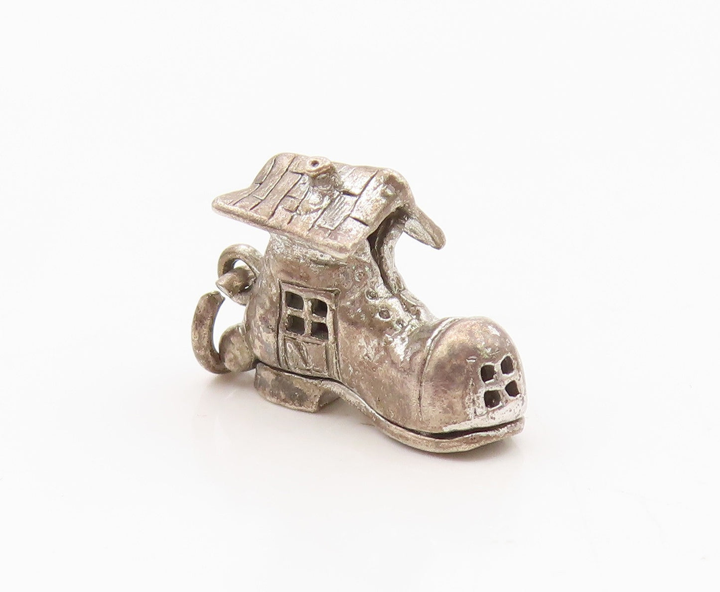 925 Sterling Silver  Vintage Boot House Family Pendant (OPENS)  PT15885