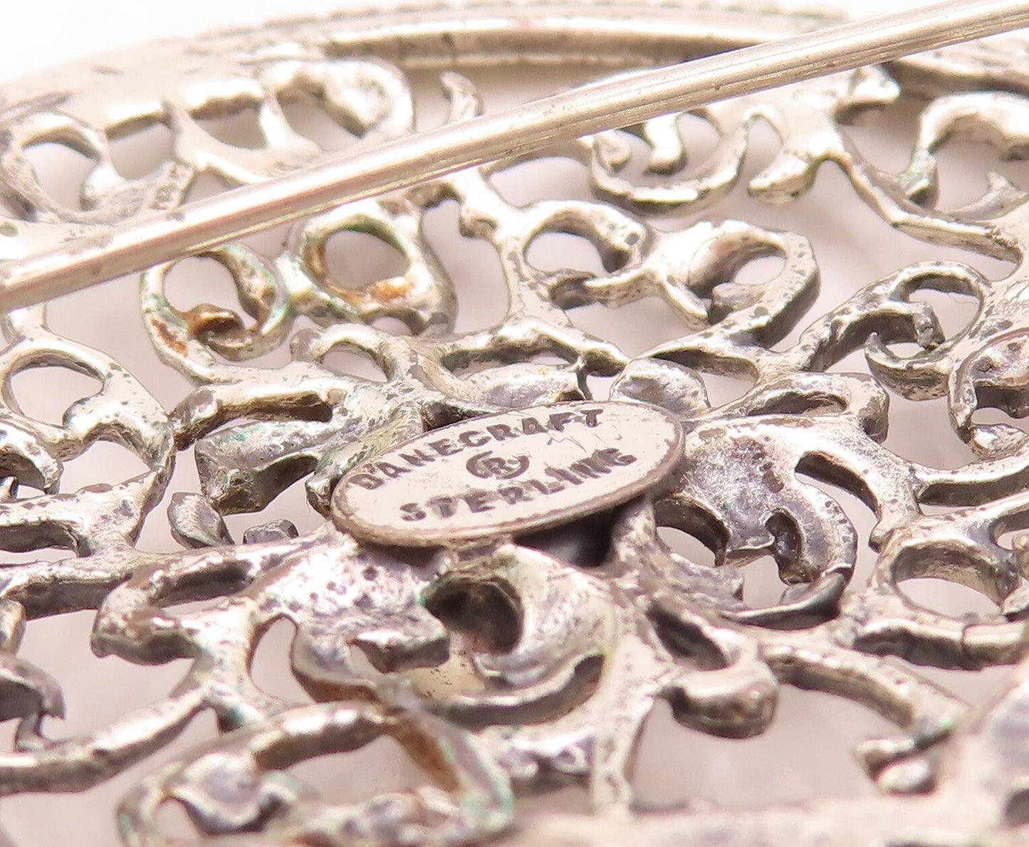925 Sterling Silver Vintage Brooch Pin DANECRAFT Floral Swirly Carved  BP11412