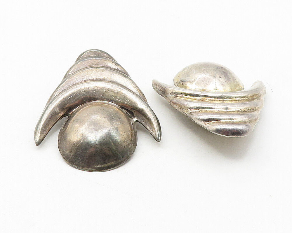 MEXICO 925 Sterling Silver  Vintage Modernist Non Pierce Drop Earrings  EG5892