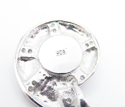 925 Sterling Silver  Sparkling Cubic Zirconia Evil Eye Swirl Pendant  PT5835