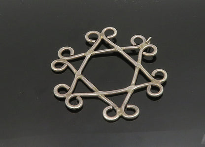 925 Sterling Silver  Vintage Dark Tone Open Design Drop Pendant  PT15763
