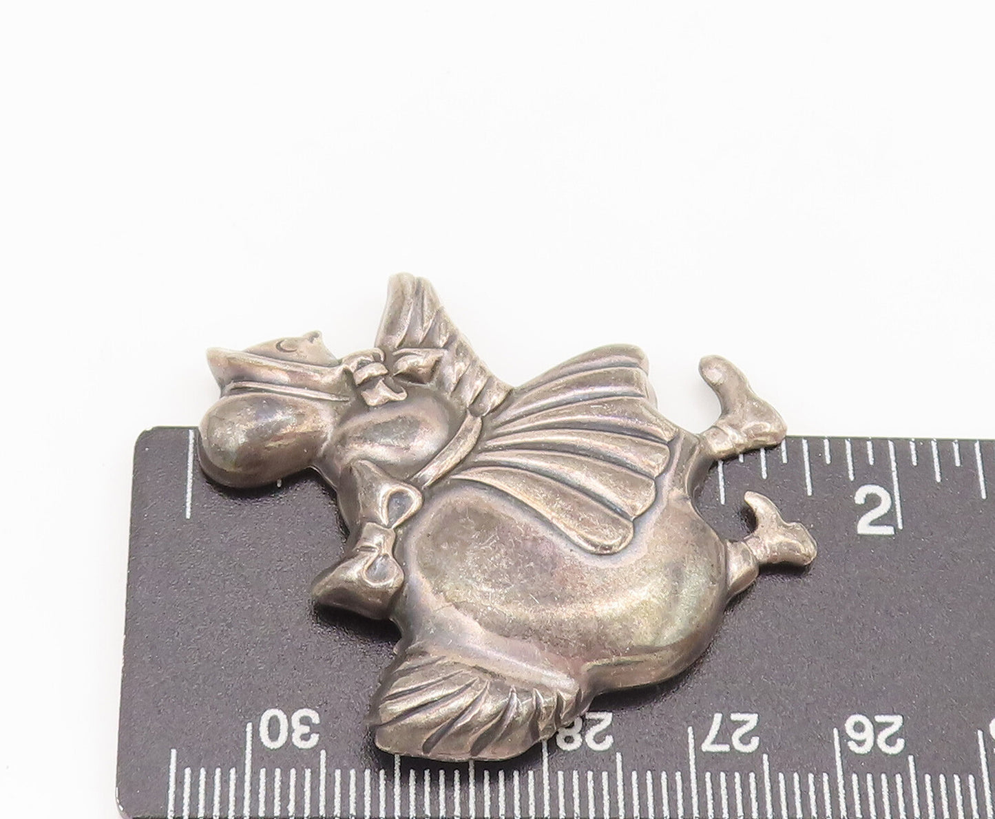 925 Sterling Silver  Vintage Antique Walking mama Chicken Brooch Pin  BP10419