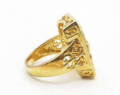 ROSS SIMON 925 Silver  Gold Plated Swirl Design Cocktail Ring Sz 7  RG12065