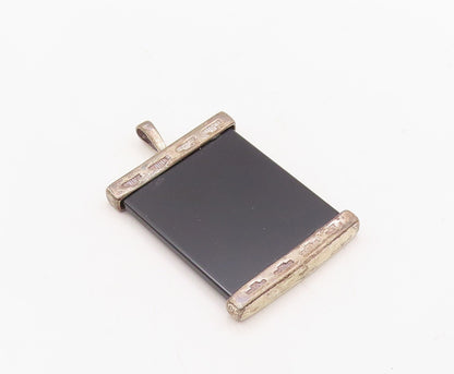 925 Sterling Silver Vintage Pendant Onyx Chenes Attributes Of Good Life PT23681