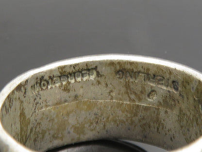 GUSTERMAN 925 Silver  Vintage Oxidized Modernist Band Ring Sz 10  RG24813