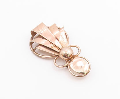 NAPIER 925 Sterling Silver  Vintage Shiny Rare Ribbon Motif Brooch Pin  BP7977
